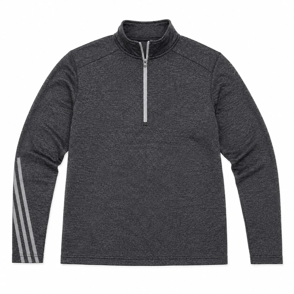 Adidas Men's Aeroready Brushed Terry Quarter Zip Pullover Top Black Large